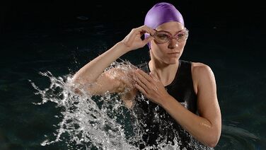 Універсальні плавальні окуляри Cressi Lady Flash, прозорі лінзи, чорна оправа, для басейну та відкритої води