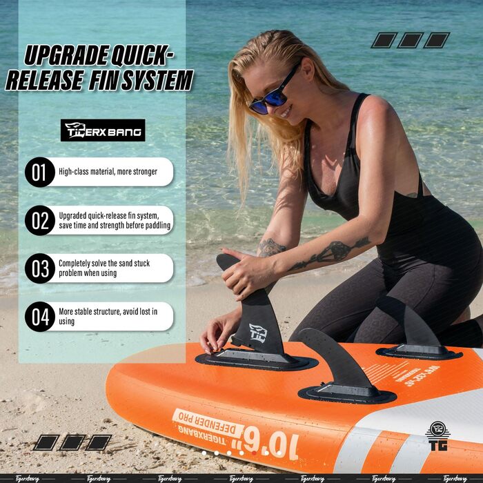Надувний SUP-борд TIGERXBANG Defender Pro, 320 см, Orange