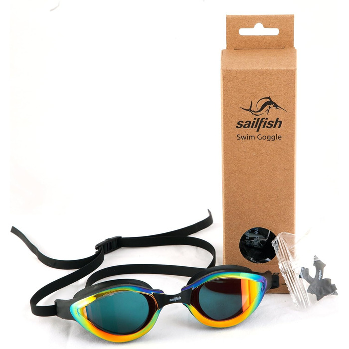 Плавальні окуляри Sailfish Goggle Breeze для чоловіків і жінок, гідродинамічні, дзеркальні, золото, з гнучким комфортом