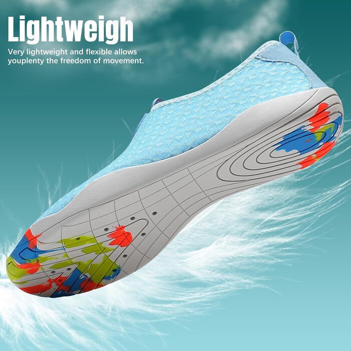 Взуття для плавання та водних видів спорту WateLves: чоловіче та жіноче, швидковисихаюче, для пляжу та серфінгу (блакитний, 41 EU)