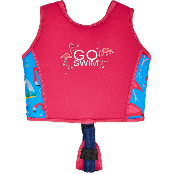 Дитячий жилет для плавання Go Swim Fab Flamingos L (3-6 років, 19-30 кг) з безкоштовною сумкою для плавання