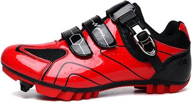 Велосипедні черевики для жінок та чоловіків, MTB, крос-кантрі, кросівки, дихаючі, для катання на велосипеді, спінінг, червоні (39 EU)