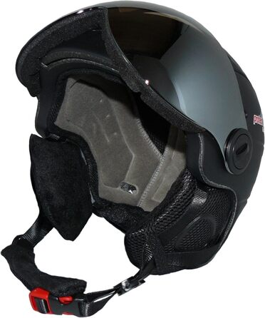 Лижний шолом protectWEAR MS95 чорний матовий з двома відкидними візорами