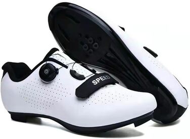 Велотуфлі для чоловіків та жінок MTB, шосейні, для гірського велосипеда, кросівки, дихаючі, outdoor, вело, спін, MTB, зелені (36 EU, білий)