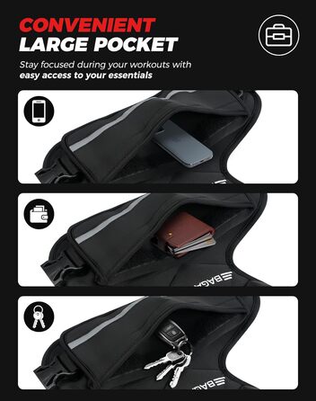 Вага для тренувань BAGAIL: регульована жилетка з відстібними вагами, 1.8-4.5 кг, чорна