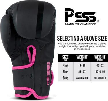 Дитячі боксерські рукавички PSS Black Series зі шкіри, 4oz 6oz 8oz, для хлопців і дівчат 3-14 років, для боксу, муай-тай, кікбоксингу, чорні, червоні, зелені, рожеві, фіолетові