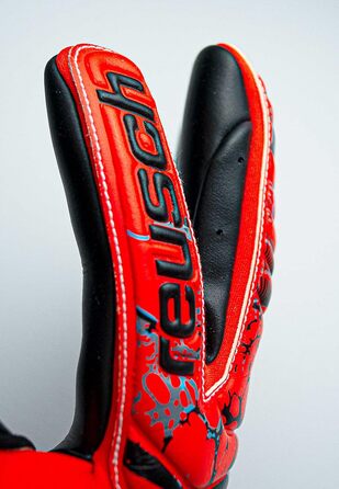 Воротарські рукавички Reusch Attrakt Gold X для дорослих, з відмінним зчепленням, внутрішнім швом, розмір 8, червоно-синьо-чорні