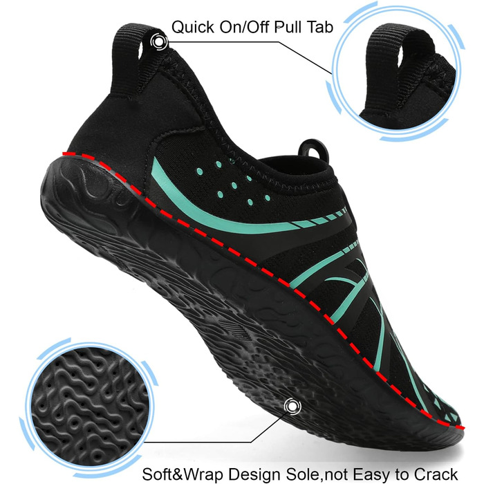 Водні шкарпетки Spesoul для жінок та чоловіків: дихаючі, швидковисихаючі, м'які, для хайкінгу, плавання, пляжу, серфінгу, йоги, спорту, 42/44.5 EU, блакитний