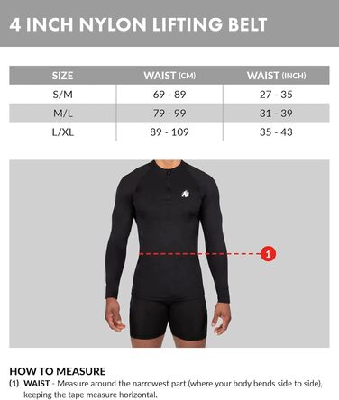 Пояс для важкої атлетики Gorilla Wear 4 дюйми, нейлоновий, чорний/червоний, підтримка для бодібілдингу, тренувань у залі, стабілізація, з логотипом, розмір M-L