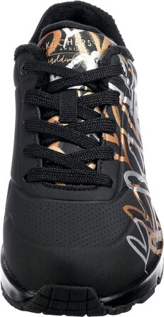 Кросівки жіночі Skechers UNO 2 - Floating Love, чорно-багатокольорові, 38 EU, з принтом серця Durabuck