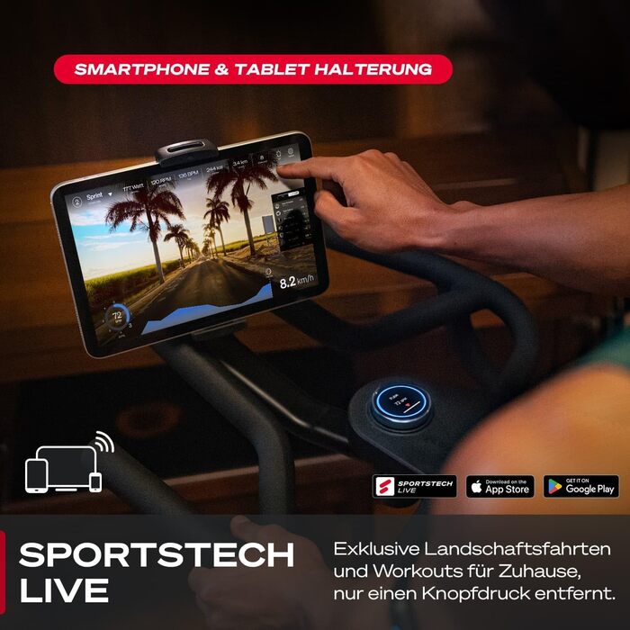 Sportstech sBike Lite: Розумний велотренажер з LED-дисплеєм та інтегрованим додатком для Full Body Workout - Німецька якість