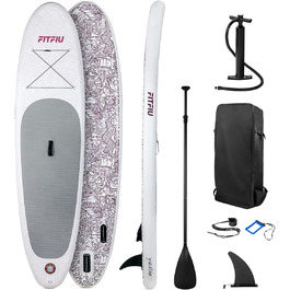 Надувна SUP-дошка Fitfiu Fitness Yucatan Tribal для йоги 305x76x15 см, комплект із веслом, помпою, плавцем і аксесуарами