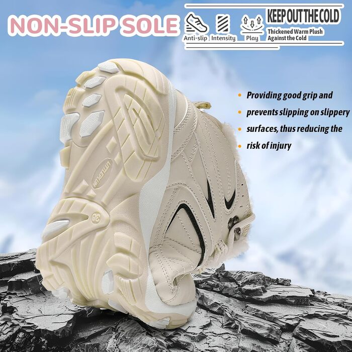 Зимові черевики ASHION для жінок. Теплі, утеплені, для ходьби на снігу та прогулянок. Розміри 36-42, колір бежевий.