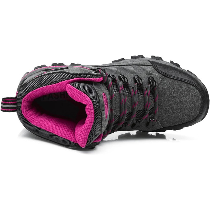 Трекінгові черевики для жінок та чоловіків: зручні, легкі, з антиковзаючою підошвою. Ідеальні для хайкінгу та активного відпочинку. Розміри 36 EU, кольори: сірий, рожевий, червоний.