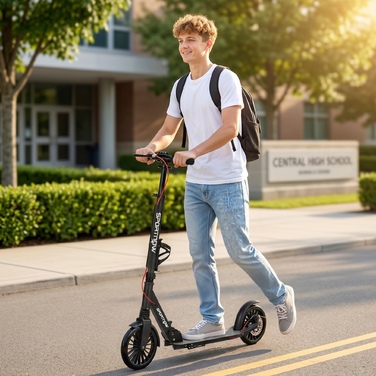 Складаний алюмінієвий самокат Cityroller з регулюванням висоти, колесами PU 200 мм, підшипниками ABEC-7 та подвійною системою гальмування