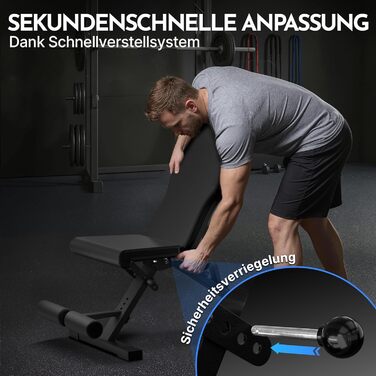 Hantelbank NEOLYMP для дому, до 450 кг, складна та регульована, карбоновий дизайн, 72 положення, з Ebook та доступом до додатку - ідеально для жиму лежачи та силових тренувань