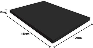 Гімнастичний мат NiroSport 150x100x8 см, м'який, водонепроникний, чорний – мат для фітнесу, тренувань, гімнастики, захисту підлоги