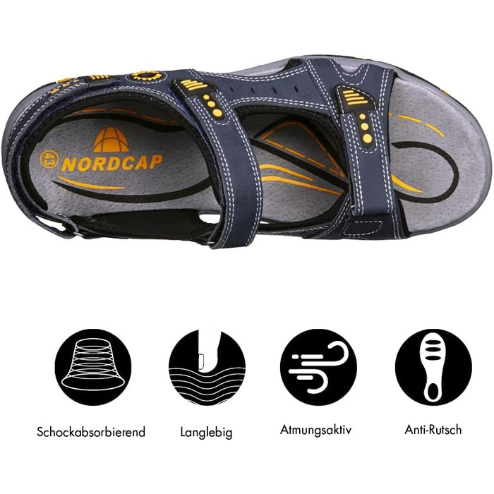 Трекінгові сандалі NORDCAP для жінок та чоловіків, зручні для піших прогулянок, з профільною підошвою та застібкою-липучкою, розміри 37-46, різні кольори, джинсовий синій