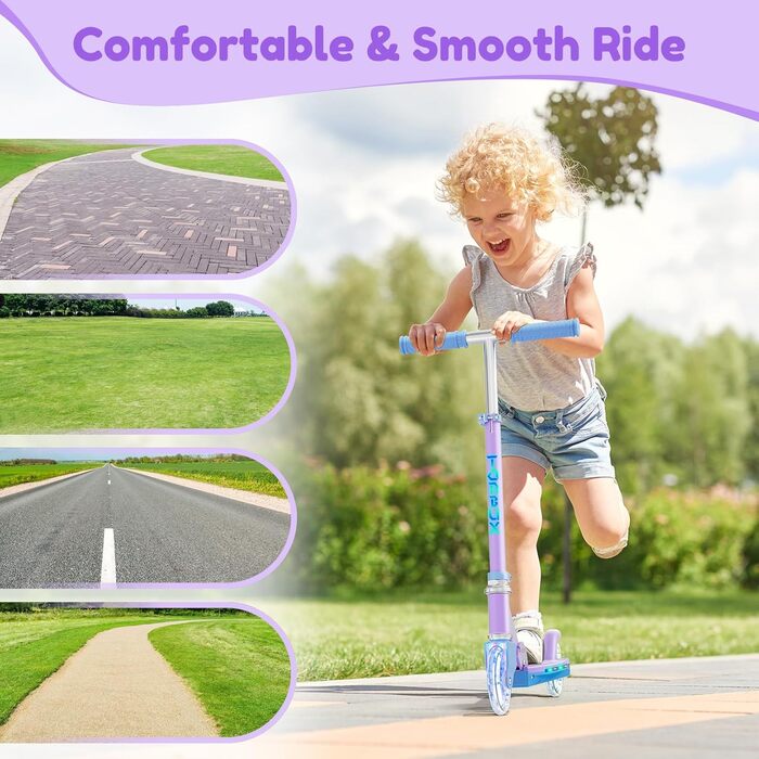 Самокат дитячий TONBUX Roller Kinder 6 років з підсвіткою, регульована висота, складаний, для дітей 5-12 років