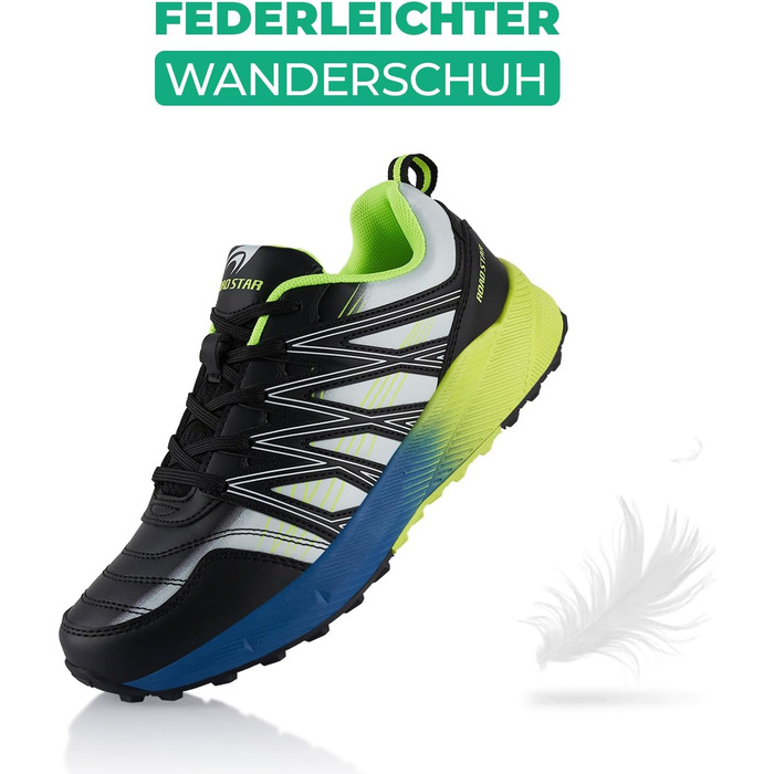 Черевики для піших прогулянок для жінок та чоловіків, трекінгові черевики, дихаючі, чорно-зелені (36 EU)