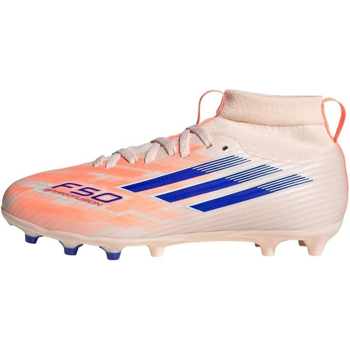 Дитячі футбольні бутси adidas F50 SPARKFUSION League W для гри на твердих і штучних покриттях (33 EU, Bliss Orange/Lucid Blue/Beam Orange)