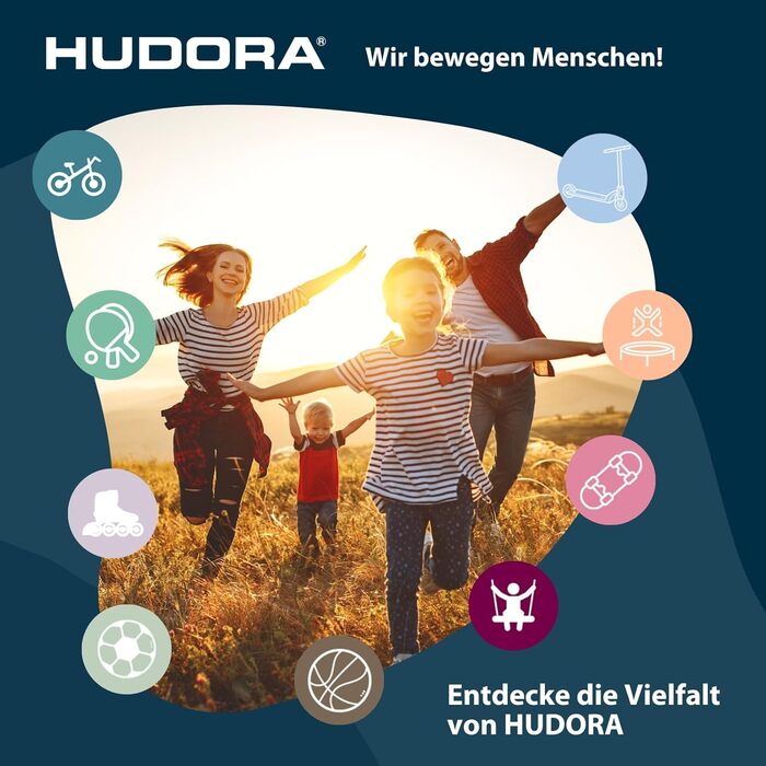Набір для настільного тенісу HUDORA Friends – 4 ракетки та 8 м'ячів, комплект для 4 гравців з сумкою, професійні тенісні ракетки для пінг-понгу