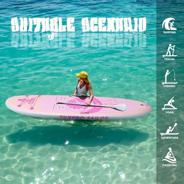 Надувна SUP-дошка Tuxedo Sailor 10'6 x 33 x 6 для йоги, серфінгу та подорожей з аксесуарами