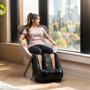 Електричний масажер для ніг GLOBAL RELAX VITALZEN SLIM з шиацу, розминанням і підігрівом, для поліпшення кровообігу та зняття болю, інтуїтивна панель керування, синій (Vitalzen Pro)