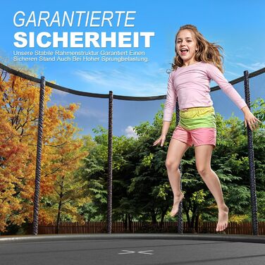 Трамплін JUMMICO Outdoor для дітей з драбиною та боковою кишеню (діаметр 366 см, чорний), сертифікований GS