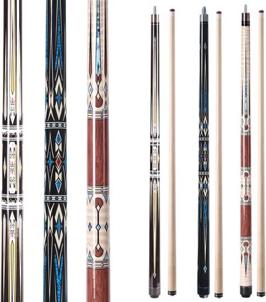 Набір київ для більярду: 2 киї (147.3 см) з акації, 3 наконечники | Київ для більярду, набір, акація