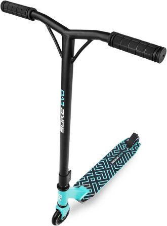 SOKE Evo: Скутер для екстремального катання в скейтпарку – ABEC-9 підшипники, сталевий Y-Bar, дека з алюмінію (88A PU колеса, стандартна дека, блакитний)