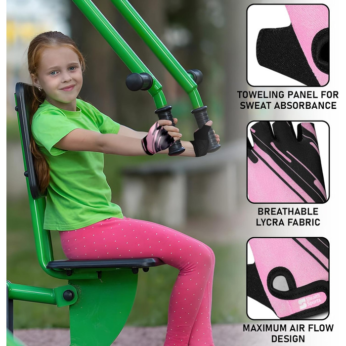 Рукавички для фітнесу Stealth Port: для жінок та чоловіків, з підкладкою, протиковзні, для кросфіту, бодібілдингу, велоспорту, силових тренувань (XS, рожевий)