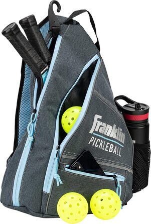 Рюкзак для піклболу Franklin Sports, сіро-синій – офіційний US Open, для екіпірування, чоловіків та жінок, місткий для ракеток, м’ячів та аксесуарів