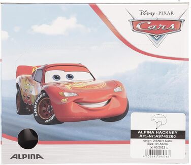 Дитячий велосипедний шолом Alpina Hackney Disney Cars, легкий, ударостійкий, з вентиляцією, можливість встановлення LED, розмір 51-56 см