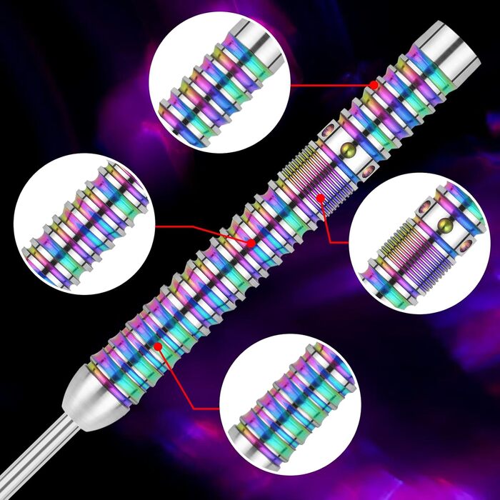Дарти WIN.MAX Tungsten 90% (3 шт) 18-28г, металеві наконечники, професійні сталеві дротики 24г, кольорові