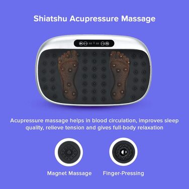 Вібраційна платформа EILISON Atom для тренувань – фітнес-тренажер для дому та подорожей, схуднення, зміцнення м'язів, максимальна вага 113 кг