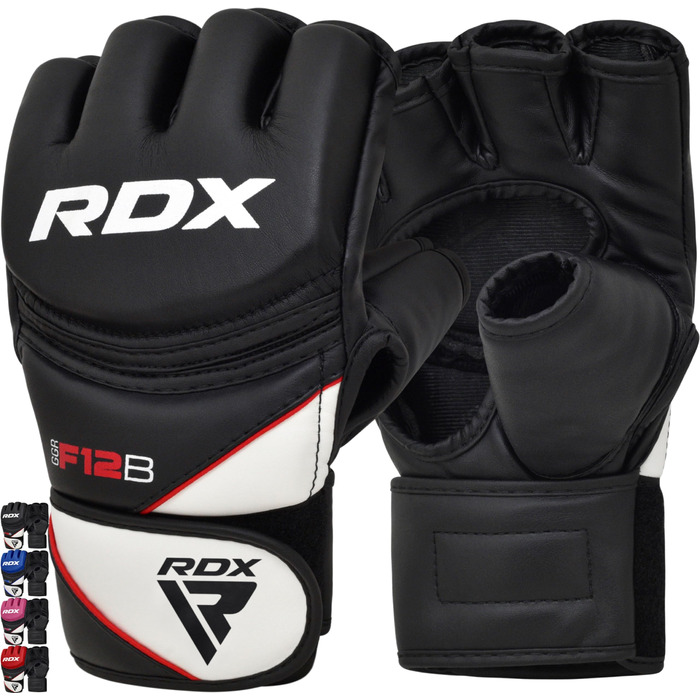 Боксерські рукавиці RDX Profi MMA для спарингу, грейплінгу та тренувань. Шкіра Maya Hide. Чорні, унісекс.
