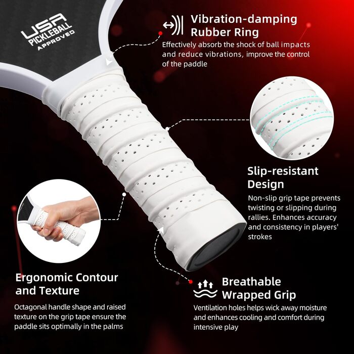 Набір ракет для піклболу BAGAIL: 4 ракети + 4 м'ячі, легкі, з високою амортизацією, ергономічні, для гри в приміщенні та на вулиці