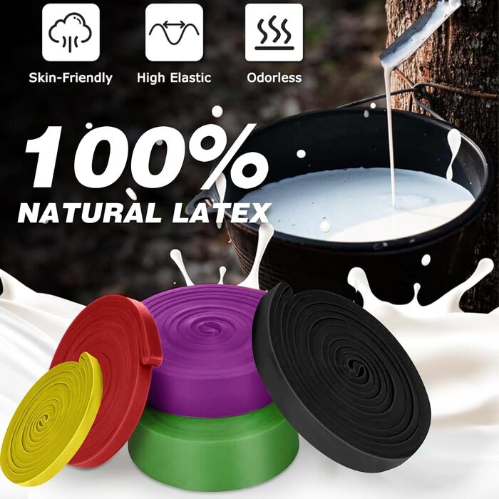 Набір еластичних стрічок для фітнесу та йоги, 5 рівнів опору, з дверними фіксаторами та сумкою