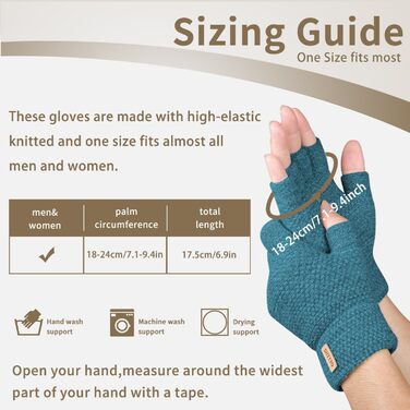Кашмірні рукавички без пальців SUTIYO для чоловіків та жінок, теплі рукавички без пальців для водіння, їзди на велосипеді, спорту (Півняче блакитне)