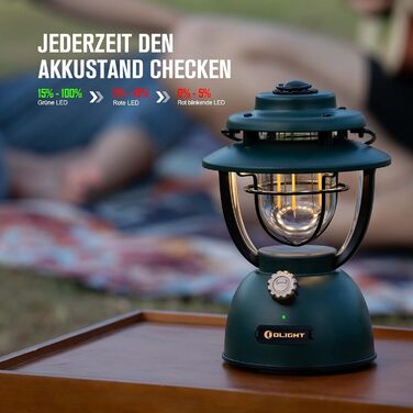 Ліхтар кемпінговий Olight Olantern Classic 2 Pro, 300 LM, LED, ретро-стиль, USB, регулювання яскравості, для кемпінгу, саду, туризму (світло-зелений)