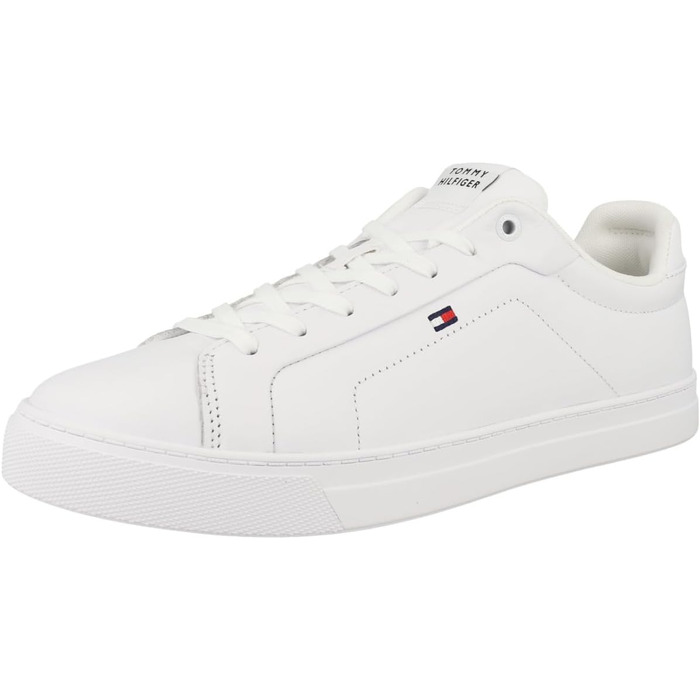 Чоловічі шкіряні кросівки Tommy Hilfiger Low Icon Court Leather Flag Essential, білі, розмір 44 EU