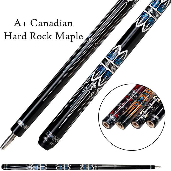 Професійний більярдний кий Moyerely з карбону, 11.8/12.5 мм, низька деформація, з чохлом MF4