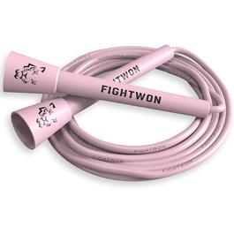 Стрибкове канат FightWon 5 мм з ПВХ, регульований, для занять вдома та на вулиці, з міцними ручками, надміцний ПВХ, білі ручки (Сакура Рожевий)