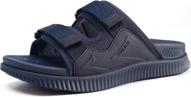 Чоловічі спортивні сандалії KuaiLu з м'якою устілкою, ортопедичні для фасціїту, Outdoor, Wander, легкі, відкриті пальці, регульована липучка, сланці (Морський, 45 EU)