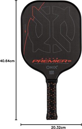 Onix Evoke Premier Pro Raw Carbon Pickleball Paddel Control - Чорний, 14 мм