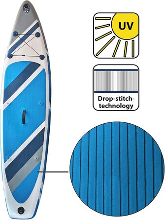 Надувна SUP-дошка ALPIDEX 320x76x15 см, до 200 кг, комплект: весло, плавці, насос, ремінець, рюкзак, набір для ремонту
