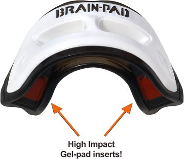 Дитячий капа для захисту щелепи Brain Pad 3XSWPY, біло-чорна, подвійна дуга