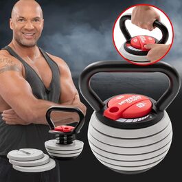 Регульована гиря Miweba Sports KB300 3,5-18 кг для фітнесу, Easy Lock, універсальна для тренувань у приміщенні та на вулиці