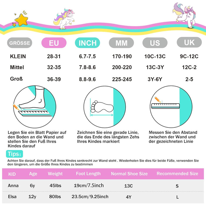 Дитячі ролики SULIFEEL Rainbow Unicorn з підсвічуванням, чорні, розмір 32-36 EU
